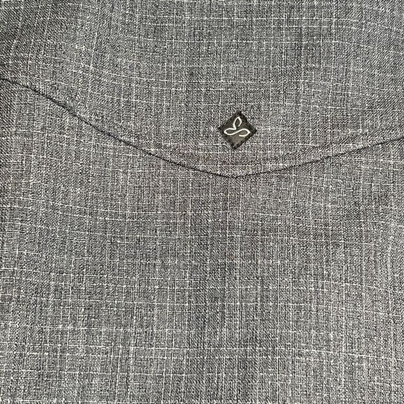 Prana Jacket Women’s Large Gray Full Zip Snap Buttons Bonded Fleece Lining - Picture 9 of 12